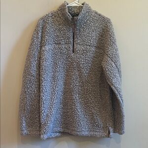 True Grit Pullover Small Grey Men’s 1/4 Zip Sherpa Fleece Sweater Long Sleeve